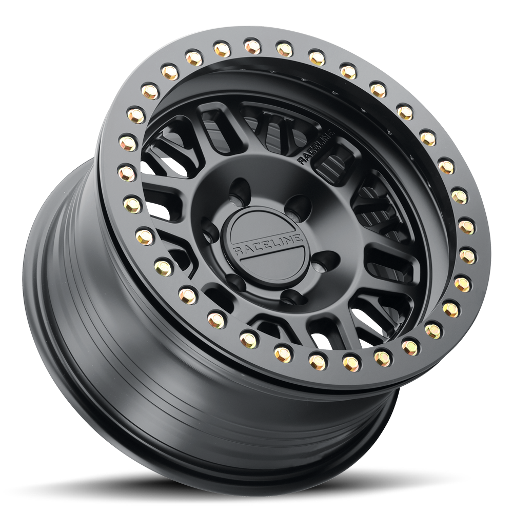 Raceline RT951B Ryno Cast Beadlock - Satin Black w/Black Beadlock Ring