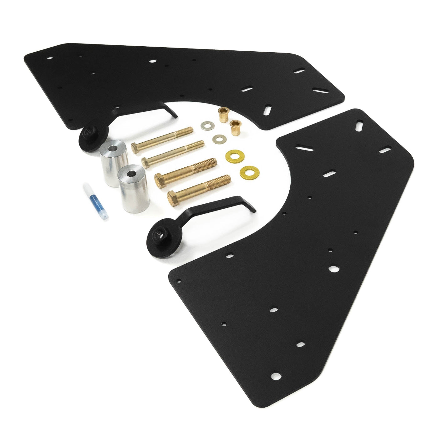 '10-25 Ram 2500/3500 SDHQ Built Under Bed Air Compressor Mount display of included parts and hardware 