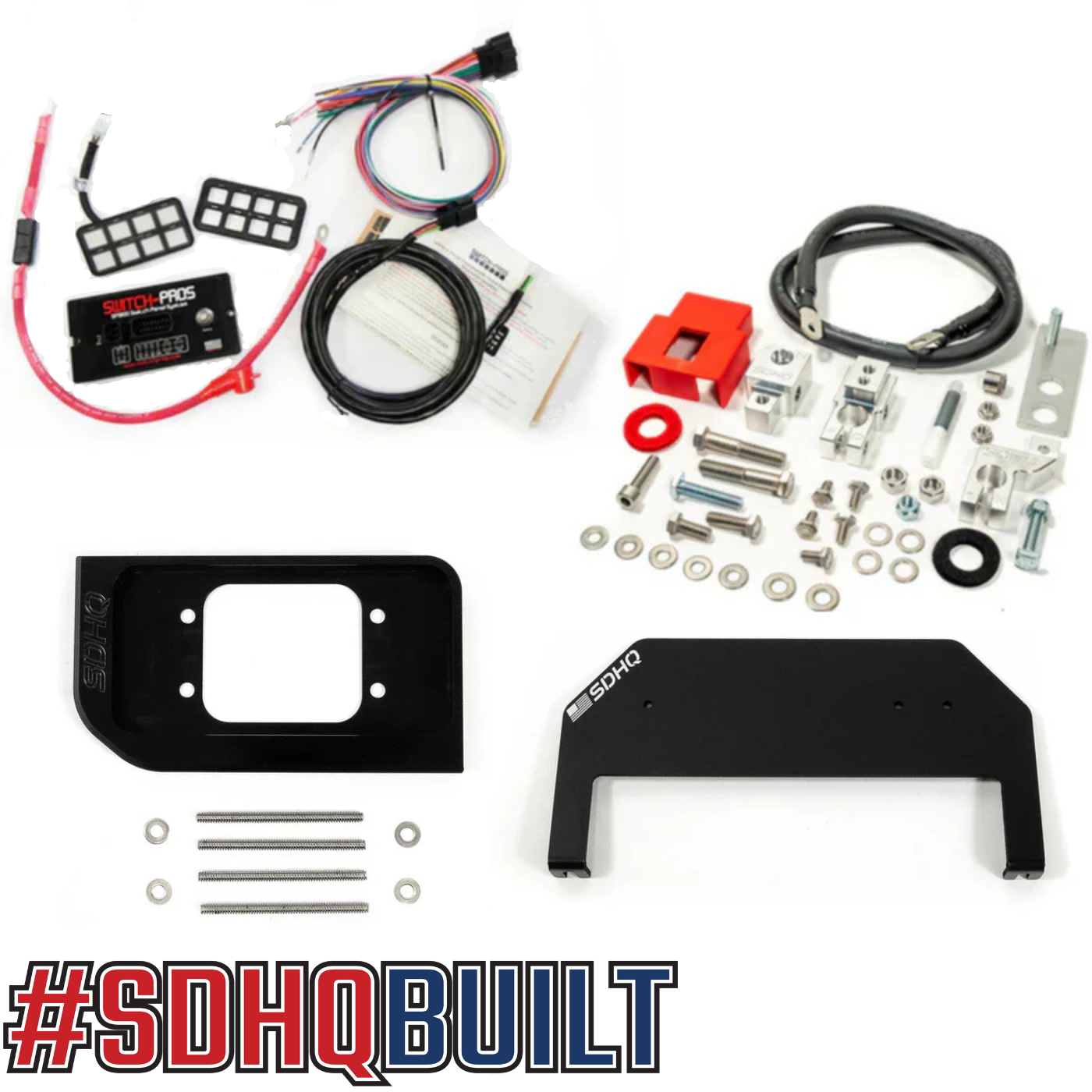 SDHQ Built '21-24 Ram TRX SDHQ Built Complete Switch Pros Mounting Kit display of included components - with terminal kit