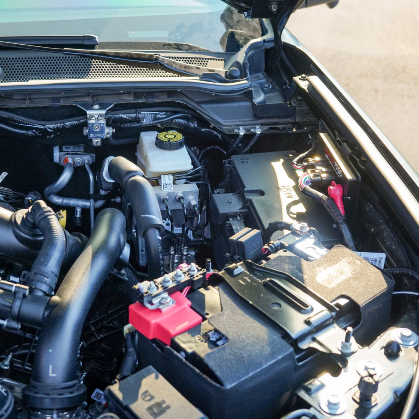 '24 Ford Ranger/Ranger Raptor Billet Battery Terminal Upgrade Kit installed 