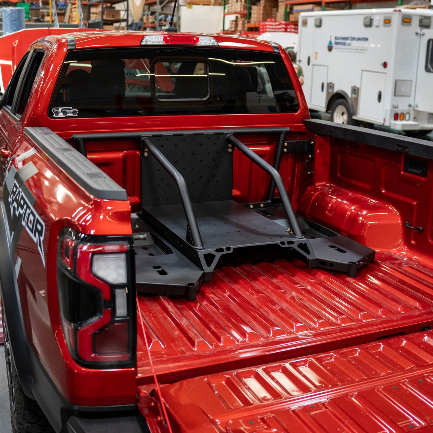 SDHQ Built '24 Ranger/Ranger Raptor In-Bed Chase Rack installed 
