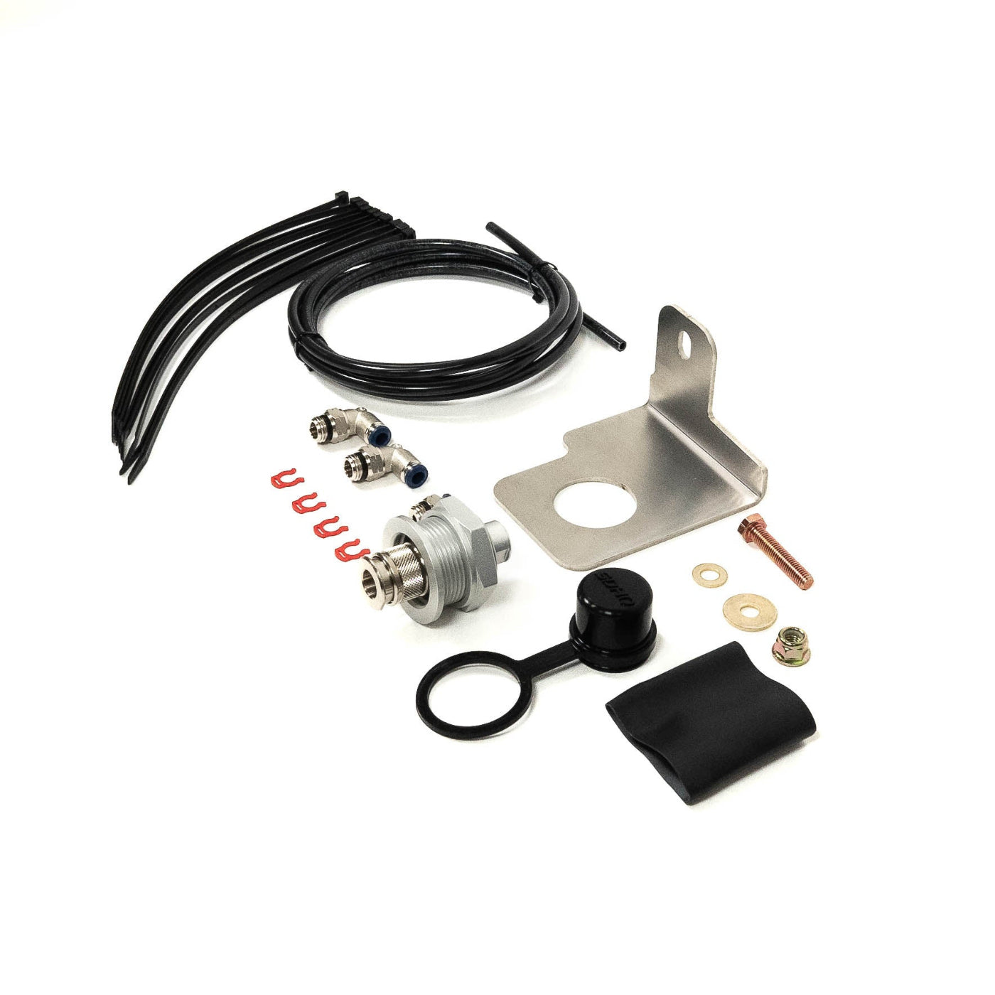 SDHQ Built '24+ Ranger Raptor Air Chuck and Switch Mount Kit display of included parts and hardware 