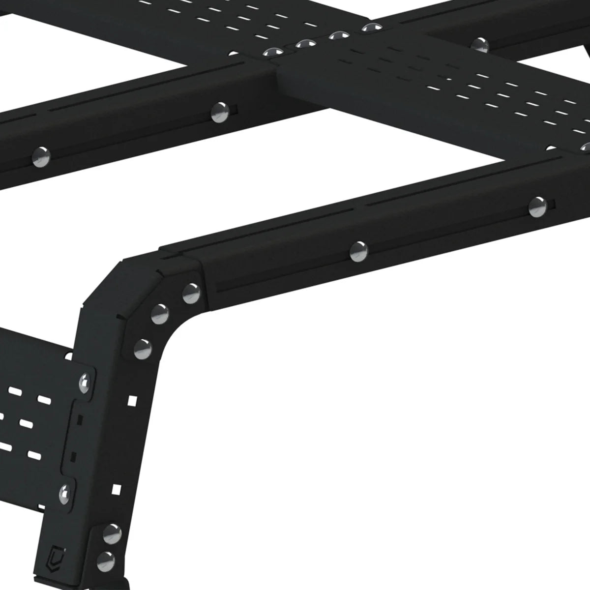 12" UNIVERSAL THORAX OVERLAND BED RACK SYSTEM (ANY TRUCK) Front View