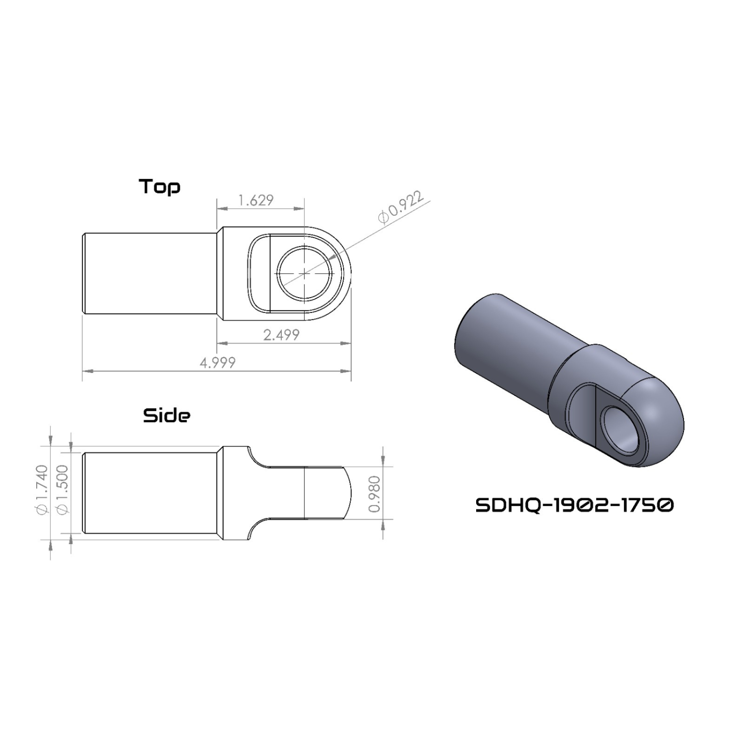 SDHQ Built Machined Clevis End