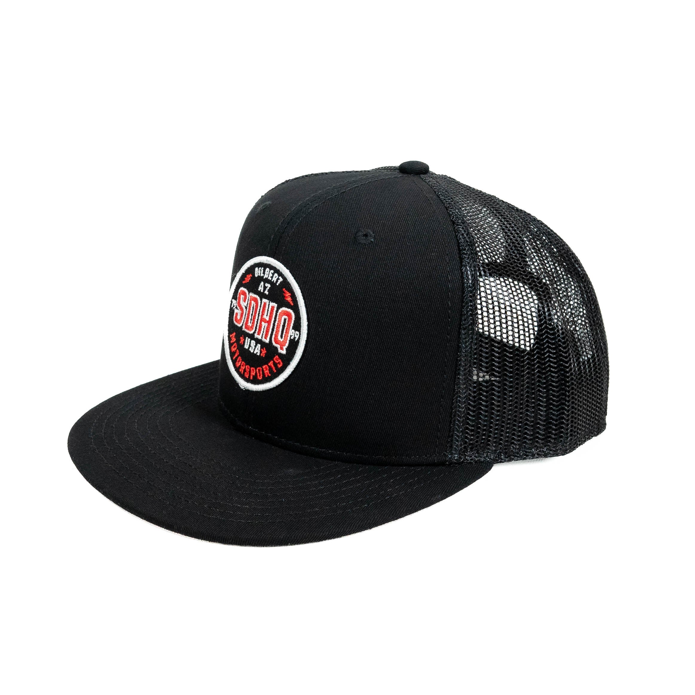 SDHQ Motorsports Black Trucker Style Snapback Hat
