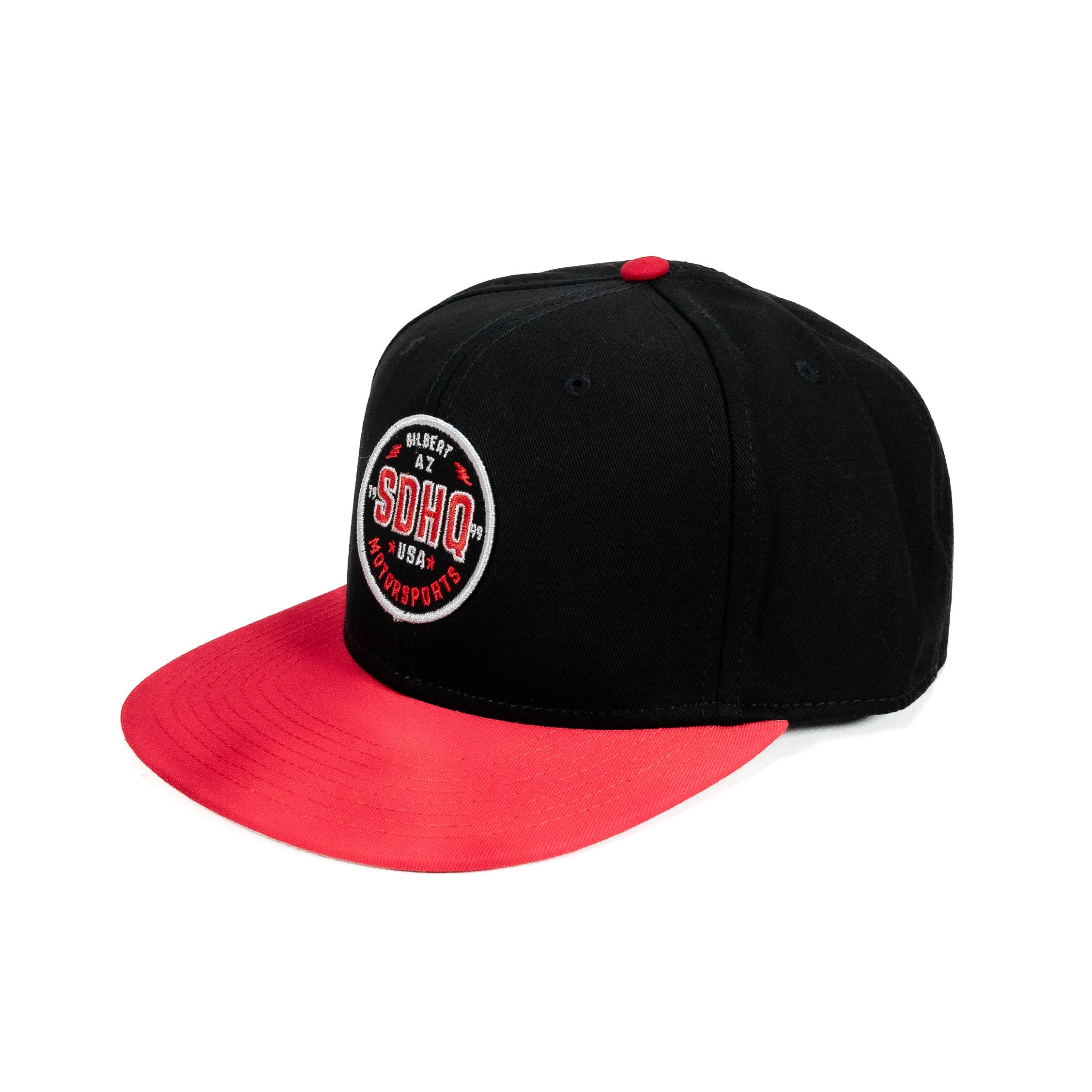 SDHQ Motorsports Black & Red Snapback Hat