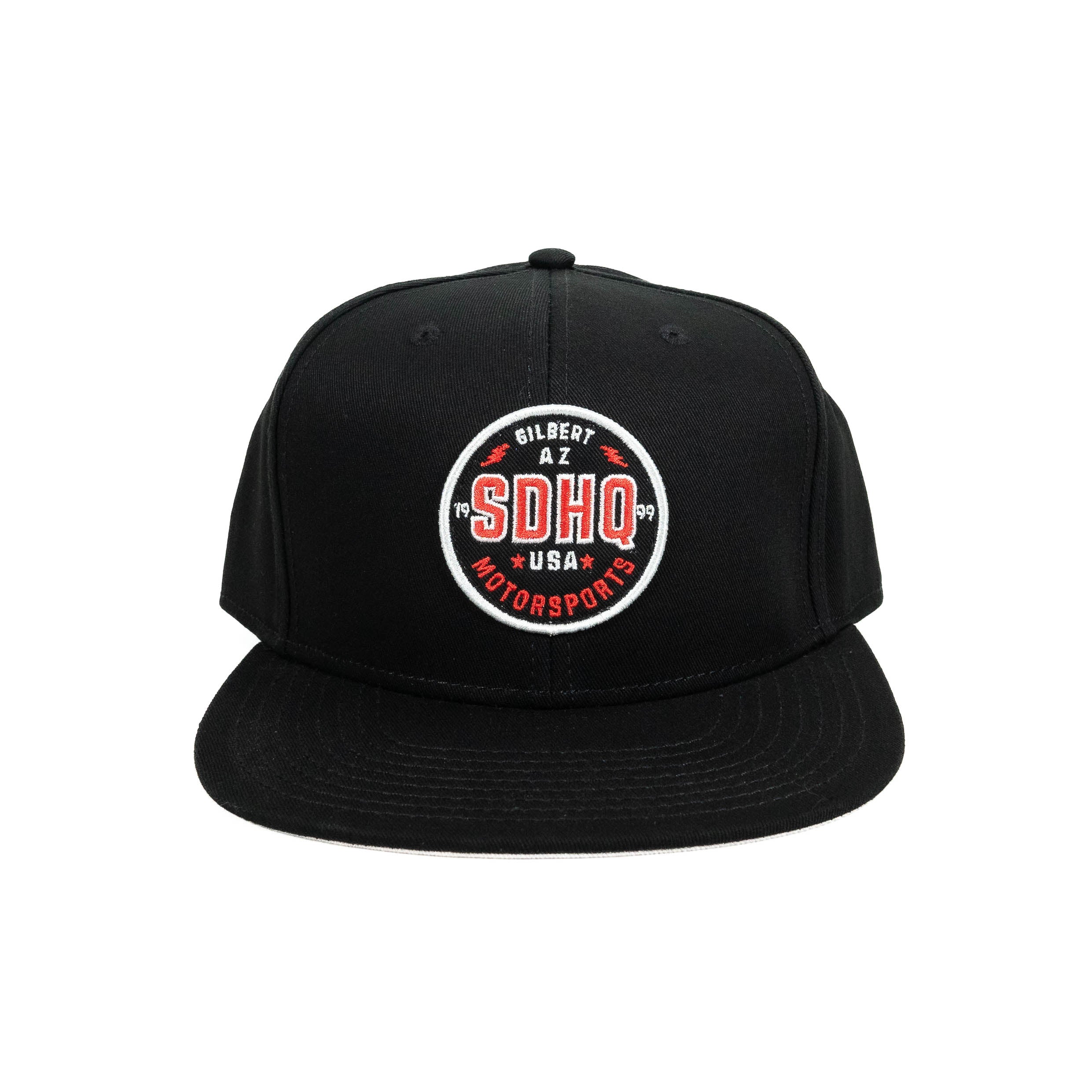 SDHQ Motorsports Black Snapback Hat