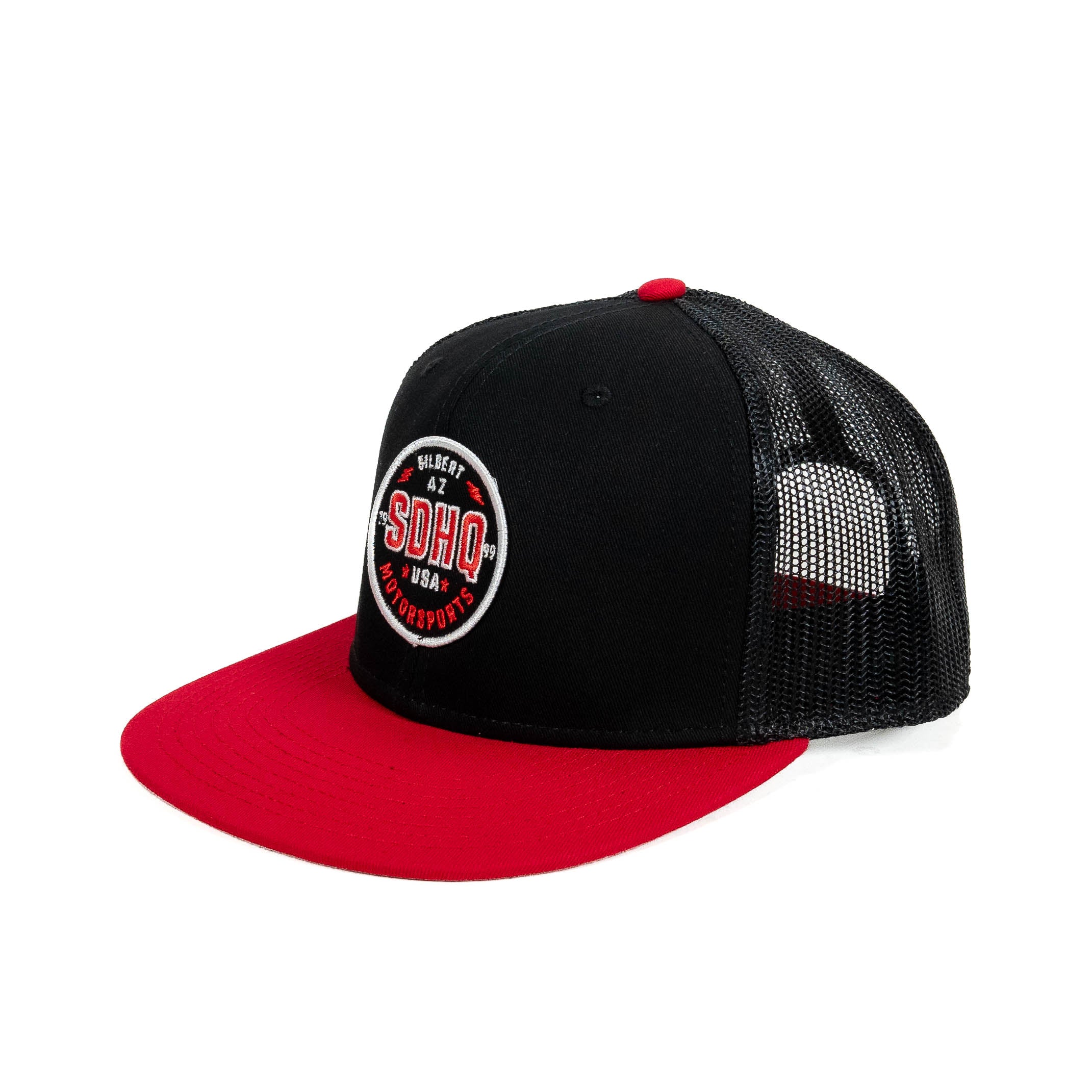 SDHQ Motorsports Black & Red Trucker Style Snapback Hat