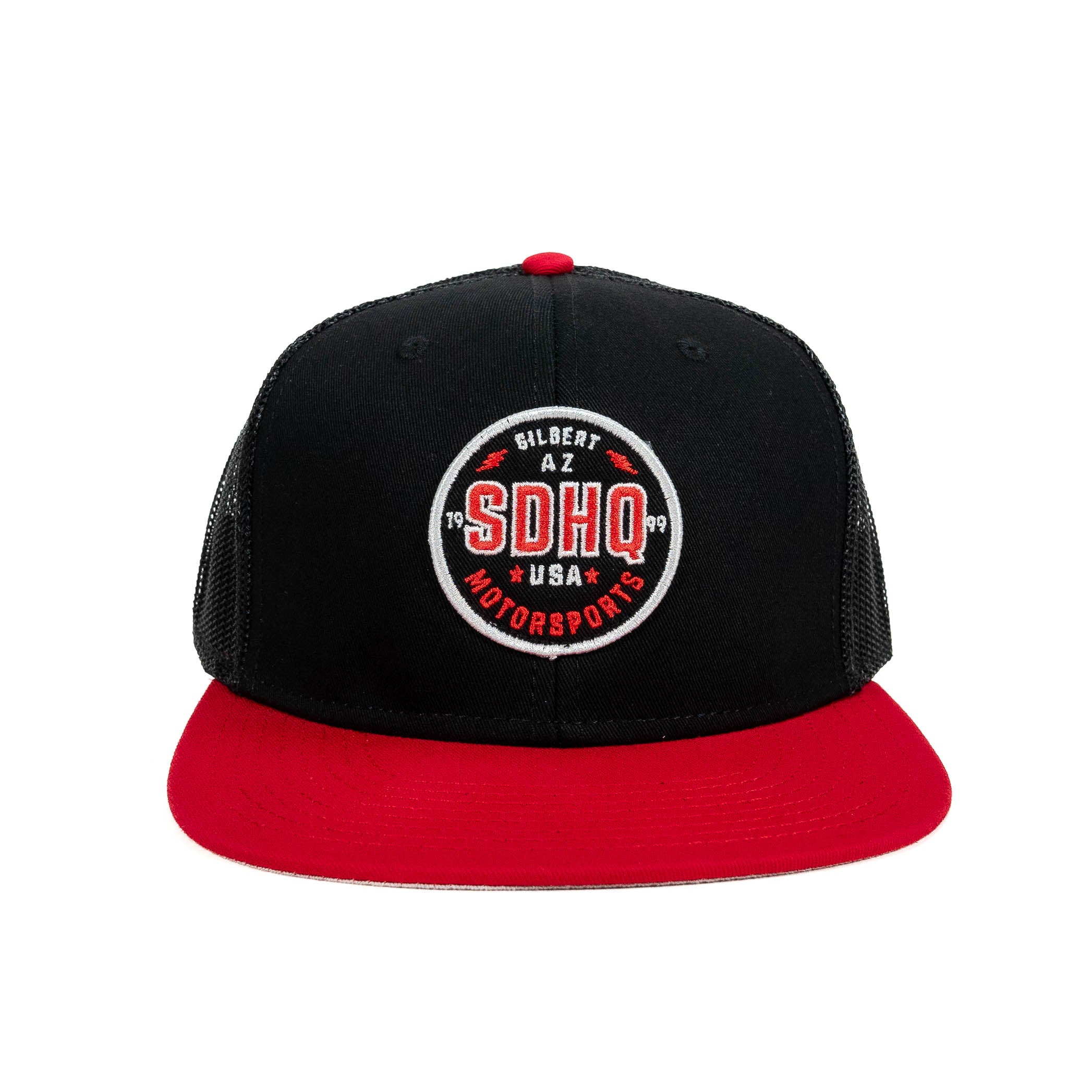 SDHQ Motorsports Black & Red Trucker Style Snapback Hat