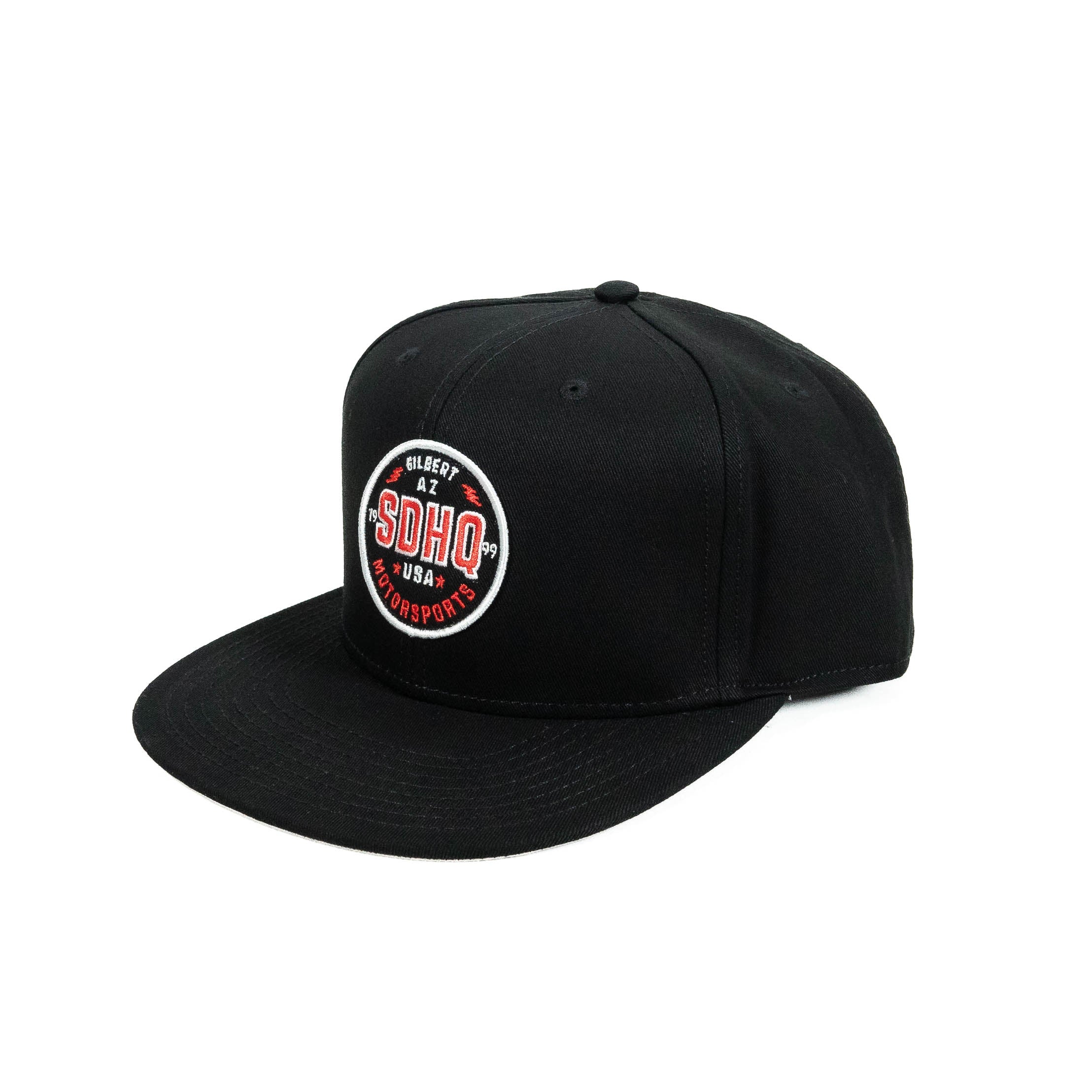 SDHQ Motorsports Black Snapback Hat