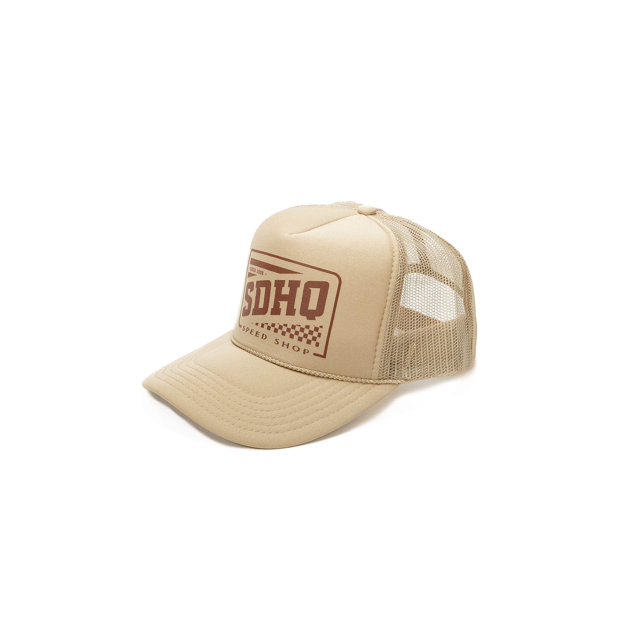 SDHQ Speed Shop Trucker Hat - Tan & Brown