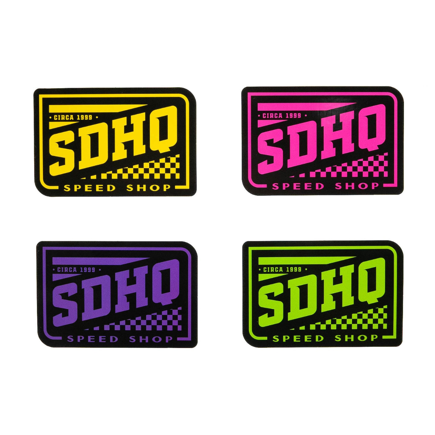 SDHQ Speed Shop Stickers - 4 Pack, Assorted Colors