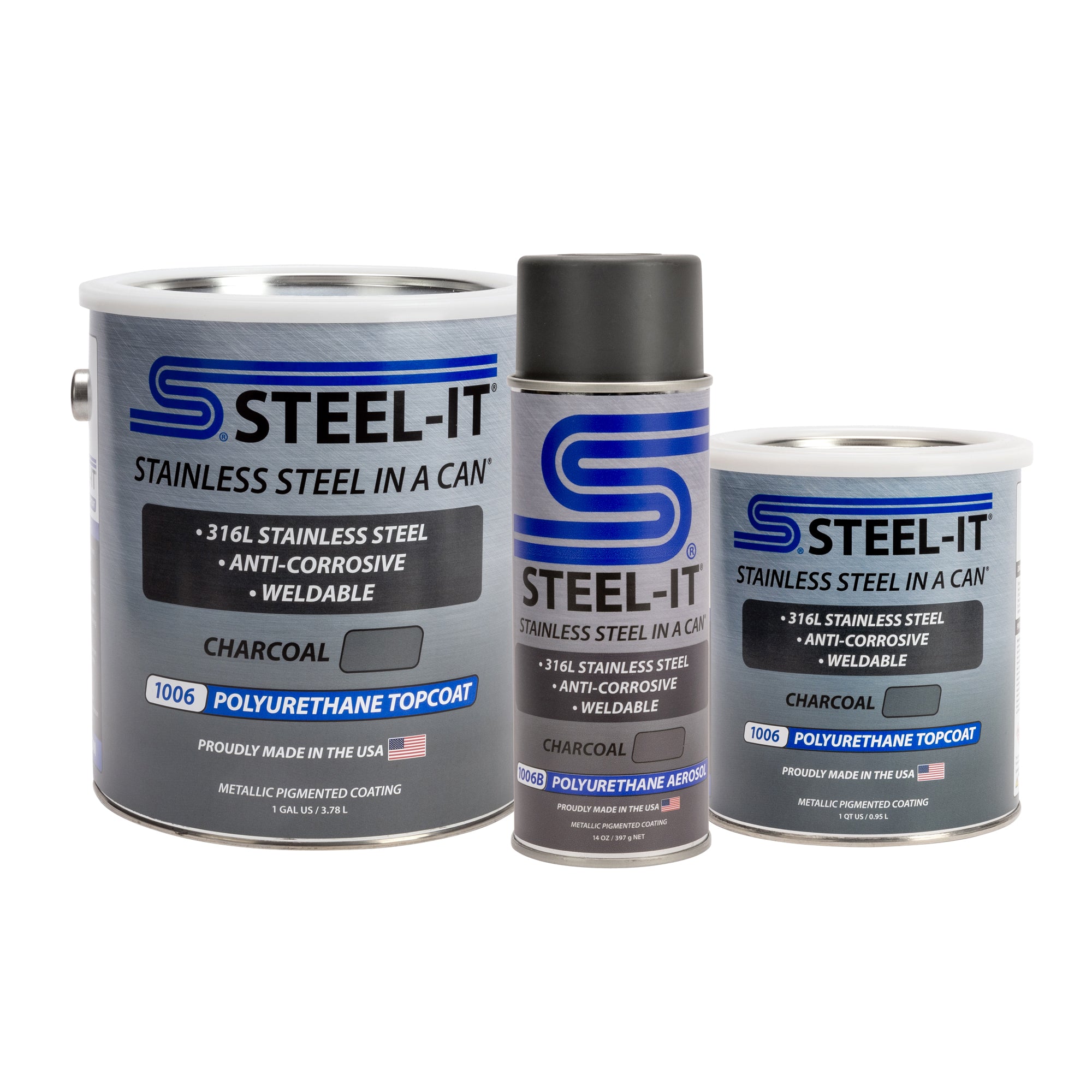Steel-It Charcoal 1006B Polyurethane Aerosol (Single Can)