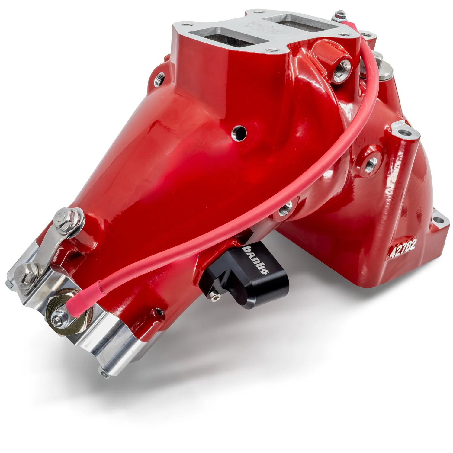 Banks 1500W and 750W Billet Heater Kit 2007.5-2024 Dodge/RAM 2500/3500 6.7L Diesel with Monster-Ram Front View Red