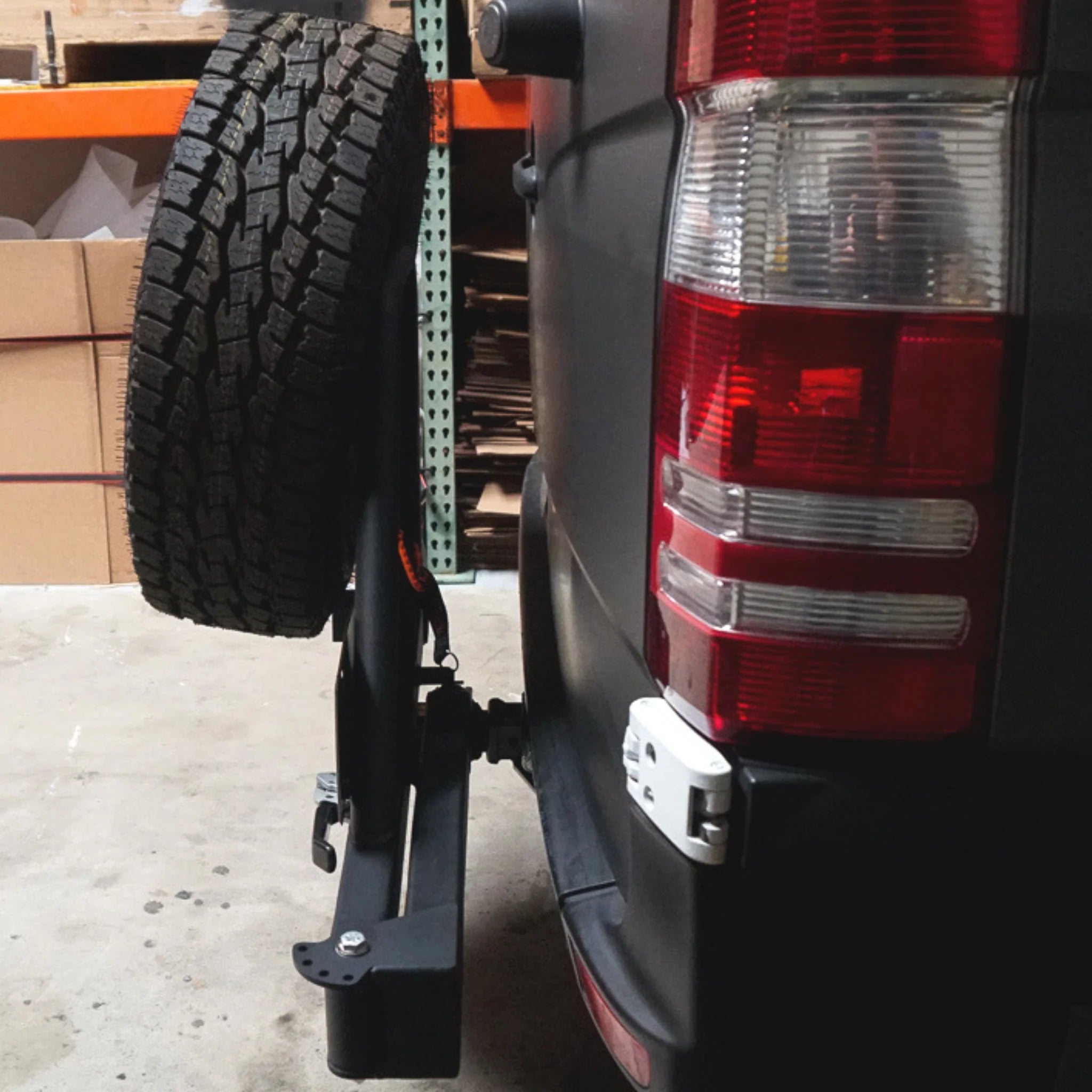 UltraSwing Mega-Fit Spare Tire Hitch Mount | RiGd Supply Front View