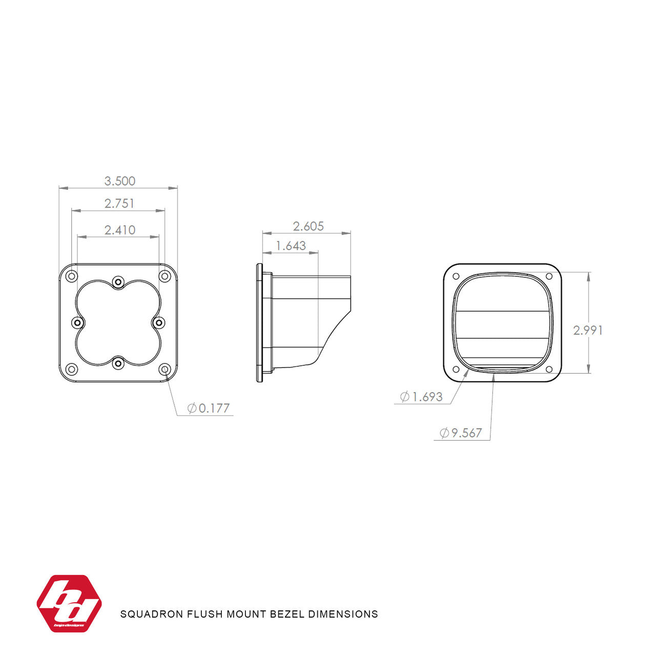 Squadron Flush Mount Bezel - Universal