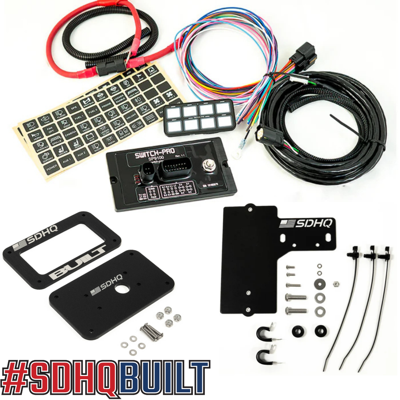 '16-23 Toyota Tacoma SDHQ Built Complete Overhead SP-9100 Mounting Kit - display of included components
