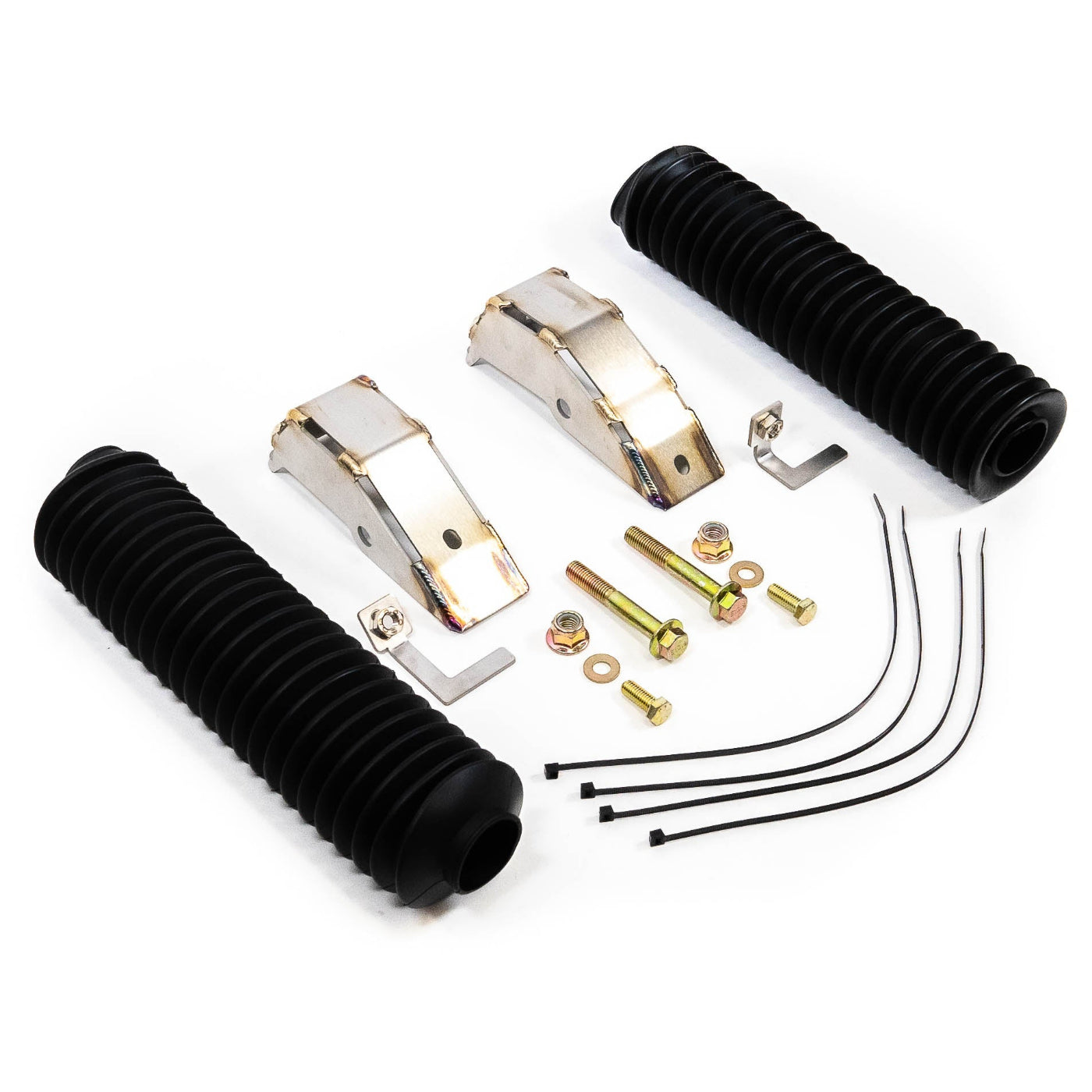 '07-21 Toyota Tundra SDHQ Built Icon RXT Rear Shock Guards display of included parts and hardware 