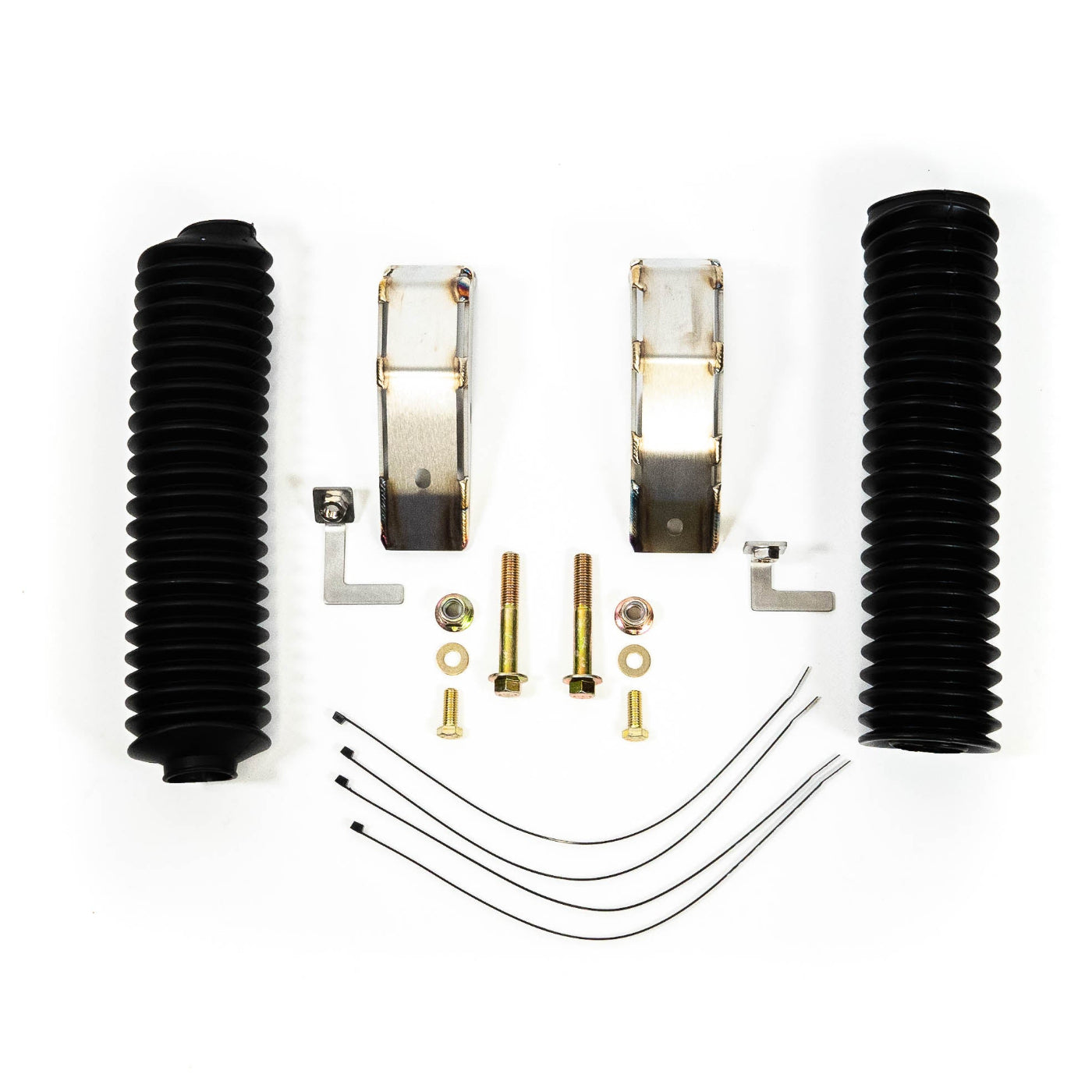 '07-21 Toyota Tundra SDHQ Built Icon RXT Rear Shock Guards display of included parts and hardware 