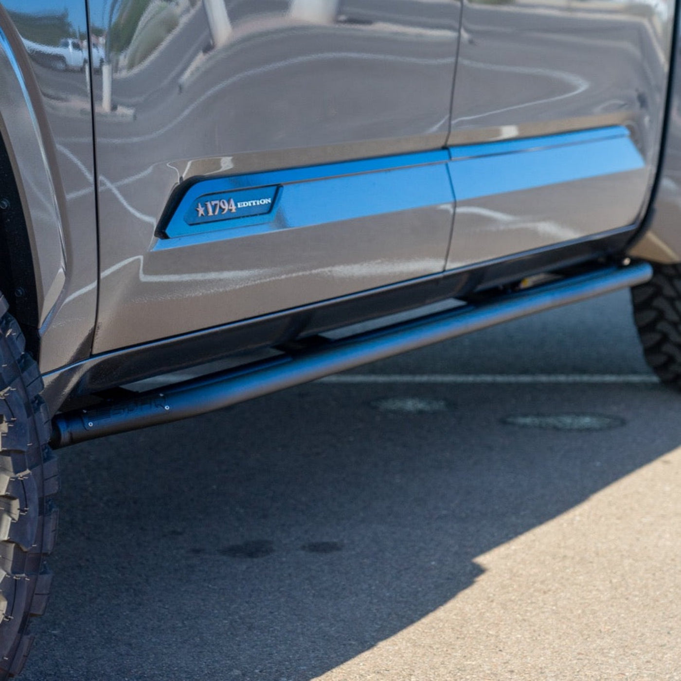 '22-25 Toyota Tundra SDHQ Built Rock Sliders installed - close-up