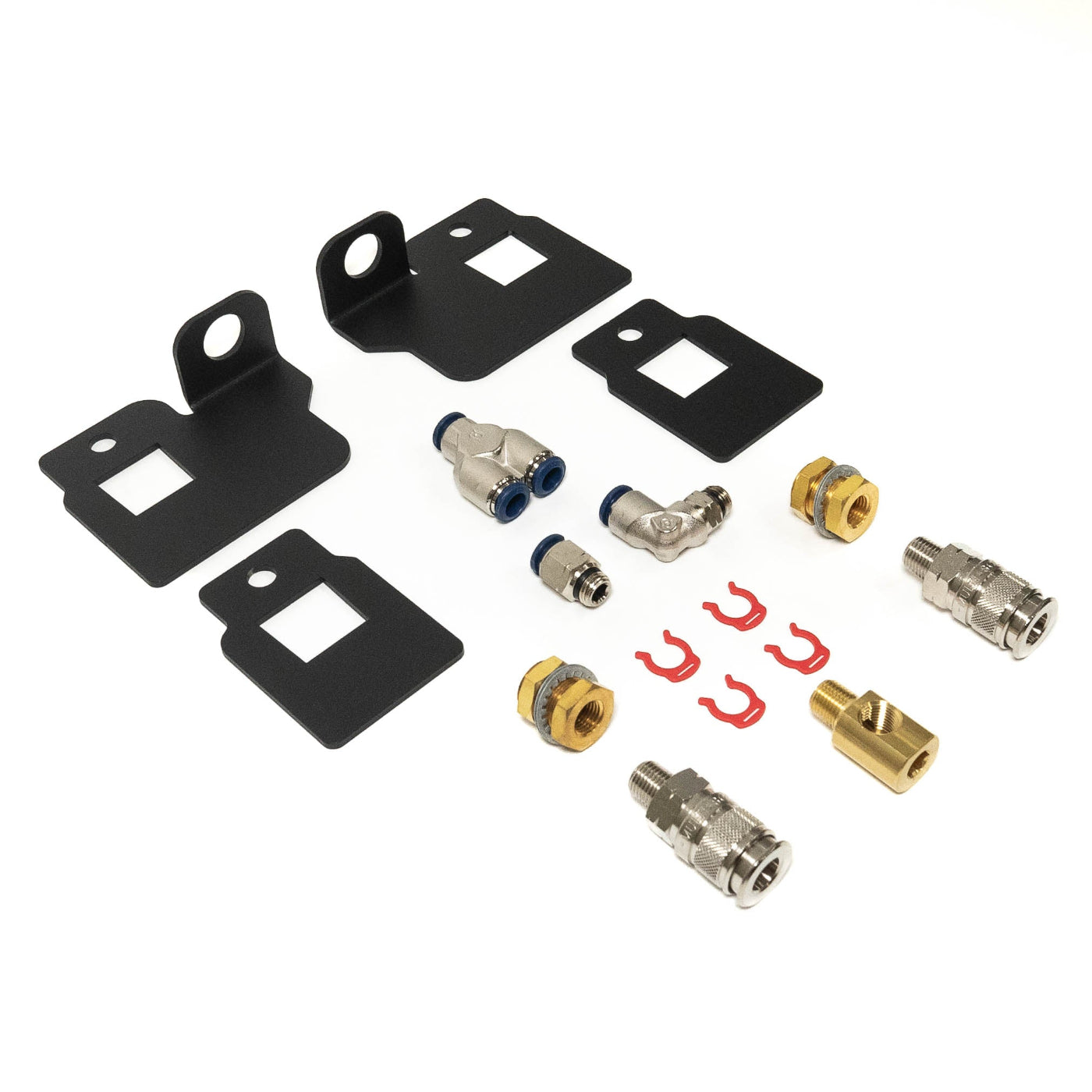 2022-2024 Tundra SDHQ Built Remote Air Chuck and Switch Mounting Kit display of included parts and hardware 