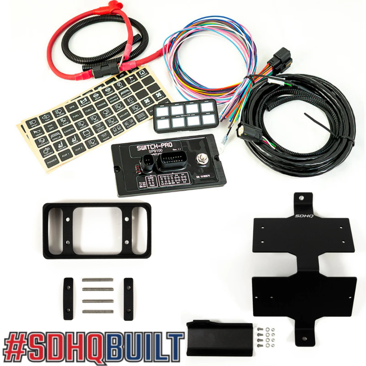 '22-24 Toyota Tundra SDHQ Built Complete Switch-Pros SP-9100 Mounting Kit display of included components
