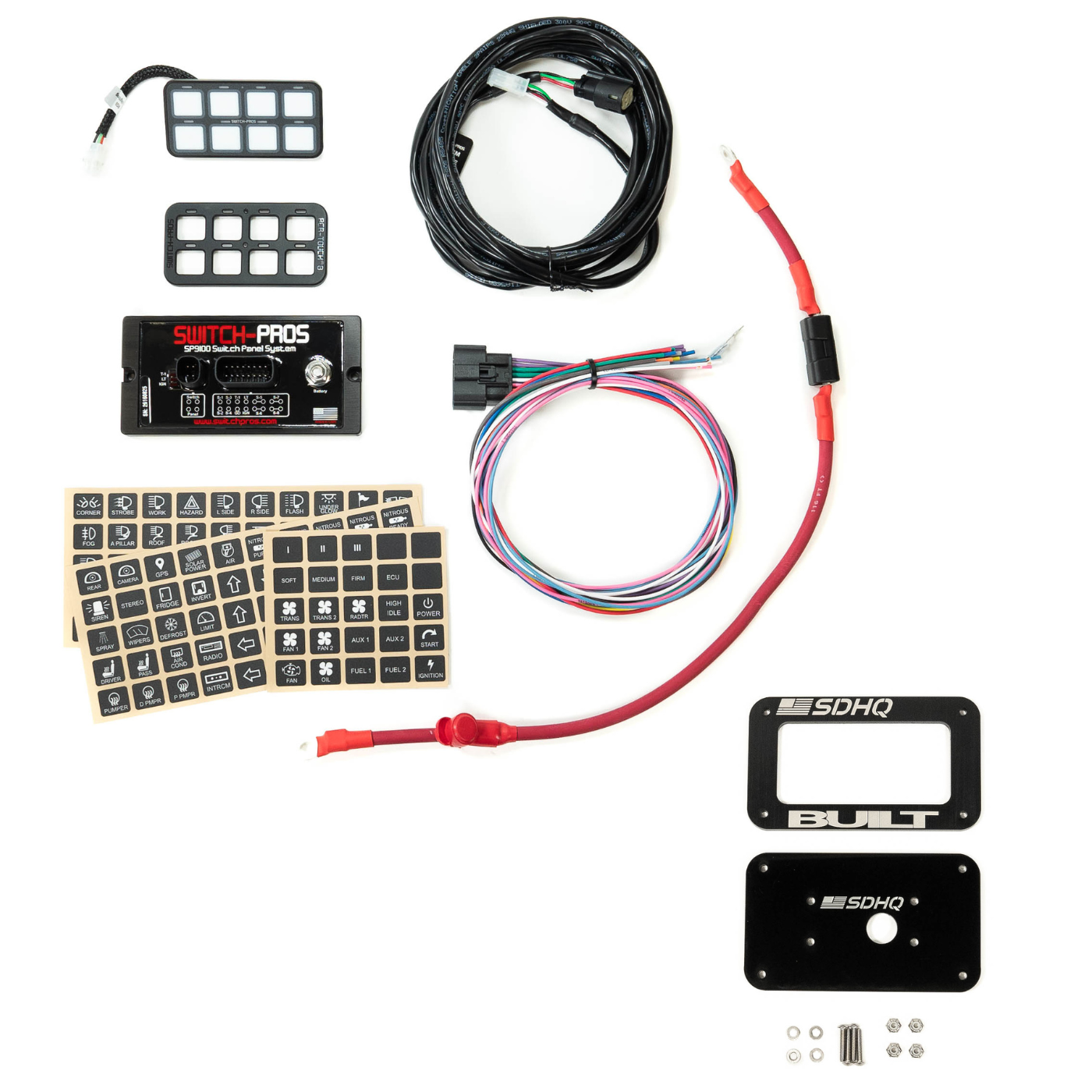 Switch Pros SP-9100 8-Switch Panel System with SDHQ Built Universal Keypad Mount