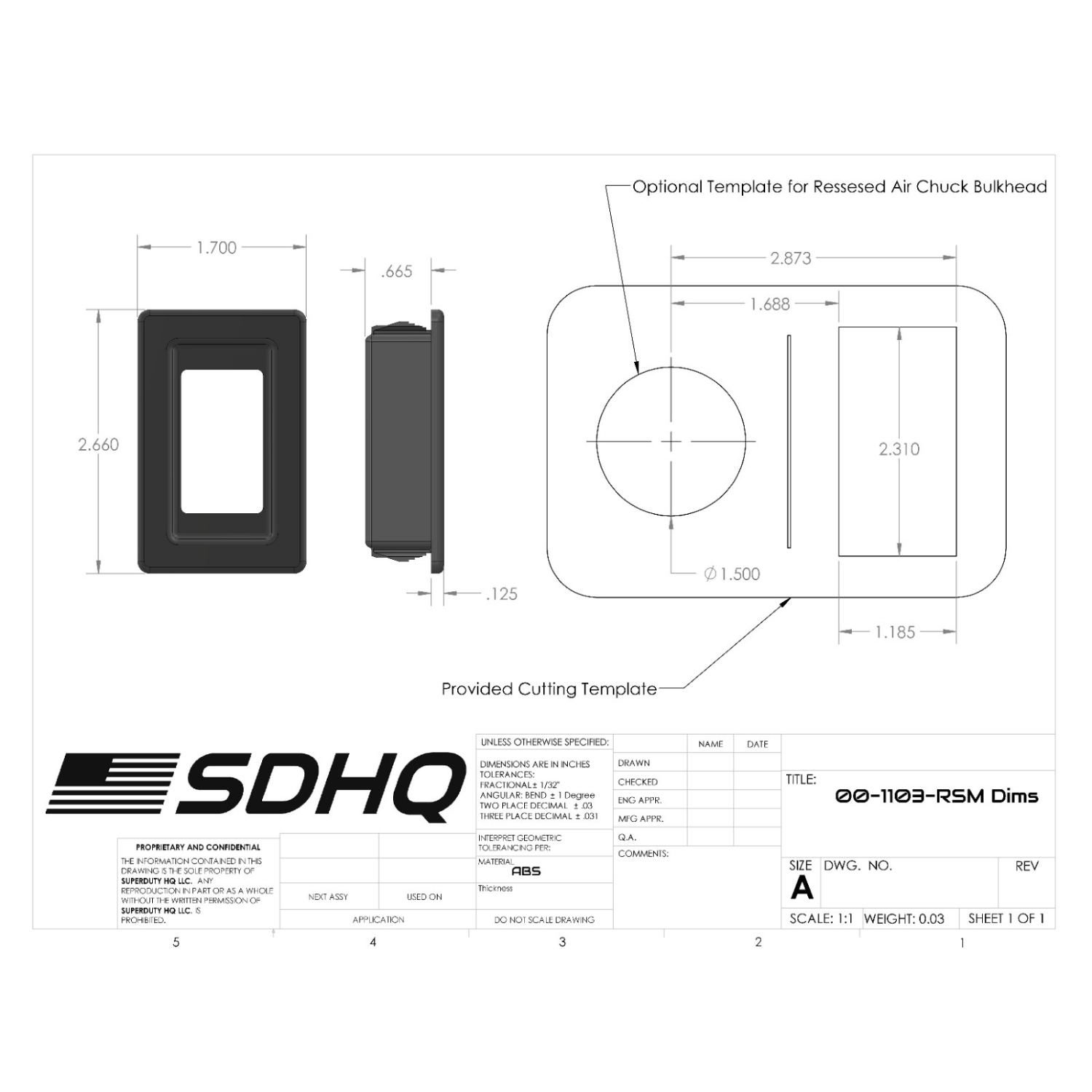 SDHQ Built Injection Molded Recessed ARB Switch Mount