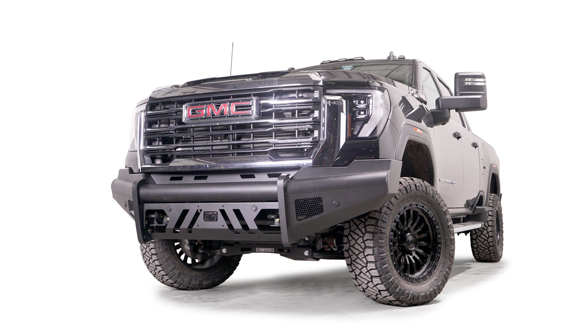 cciyu Front Bumper for 2015-2019 GMC Sierra 2500 3500, Upgraded Black, Steel with D-ring, LED cciyu Front Bumper for 2015-2019 GMC Sierra 2500 3500, Upgraded Black, Steel with D-ring, LED
