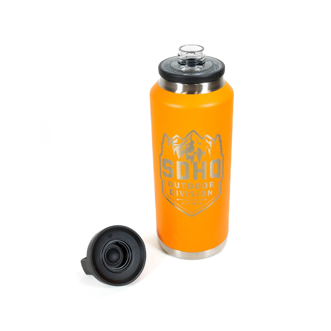 SDHQ Outdoor Division Yeti Rambler 46oz Water Bottle with Chug Cap | King Crab Orange