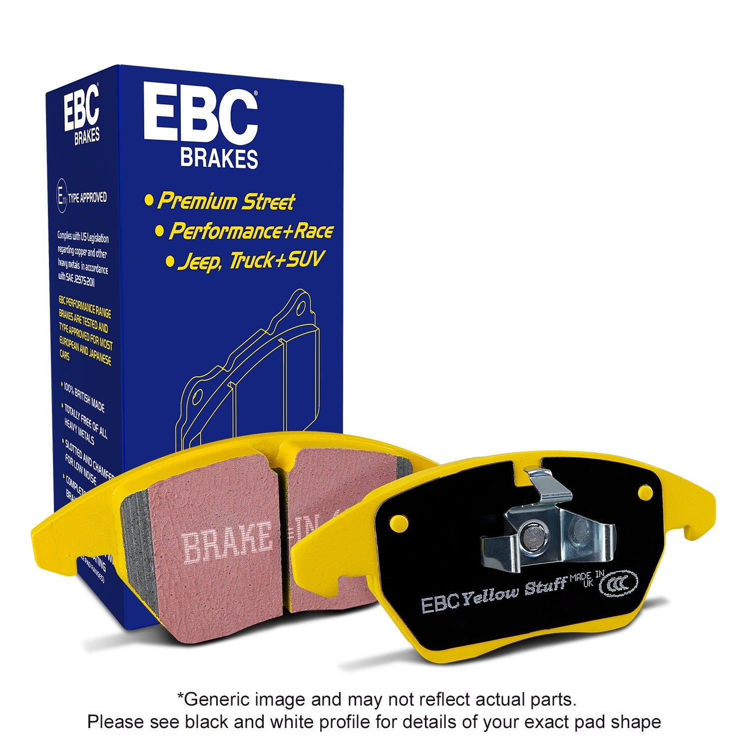 EBC 11 Ford F150 3.5 Twin Turbo (2WD) 6 Lug Yellowstuff Rear Brake Pads