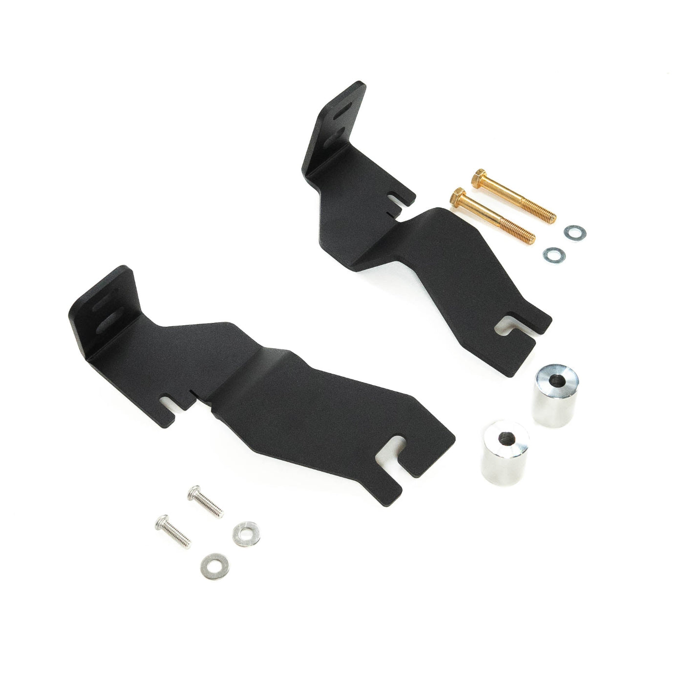 SDHQ Built 2021-2025 Yukon/Yukon XL A-Pillar Light Mounts display of included parts and hardware 