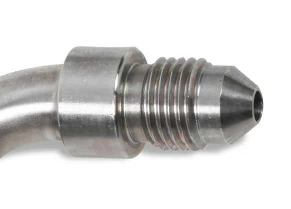 Earl's Banjo Adapter - Long Style 3 AN Male to 3/8" or 10mm - 90 Degree - Long Style - Stainless Steel