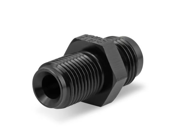 Earl's 1/2"-20 Inverted Flare Male w/ Long Thread to AN -6 Male Adapter Fitting - Black Anodized Aluminum