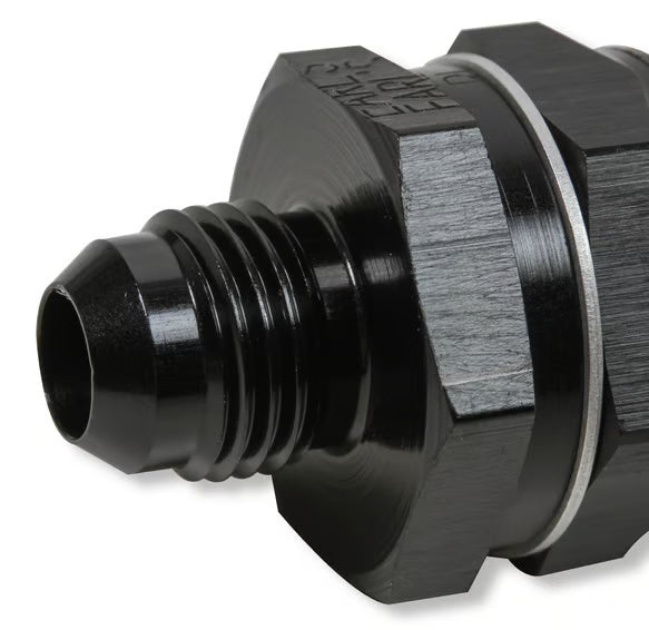 Earl's Fuel Filter w/ Sintered Bronze Element - 35 Micron - 6 AN Male Inlet & Outlet Front View Black