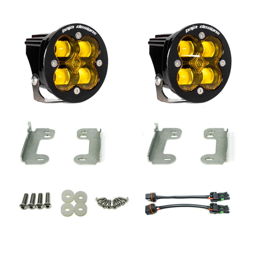 Jeep JK Squadron-R SAE Fog Pocket Light Kit (Amber) Display of Included Parts