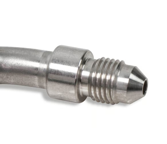 Earl's Banjo Adapter - Long Style 3 AN Male to 3/8" or 10mm - 45 Degree - Long Style - Stainless Steel