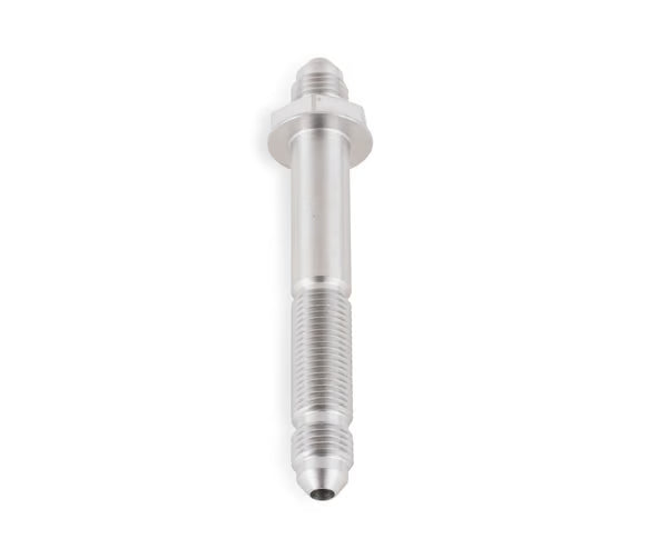 Earl's Straight -3 Bulkhead - Stainless Steel Long - Through Frame Style Fitting - 1.5" to 2.0" Front View Silver