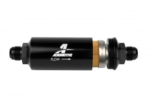 10 Micron Black Fuel Filter with Male AN-10 Ports & Cellulose Element
