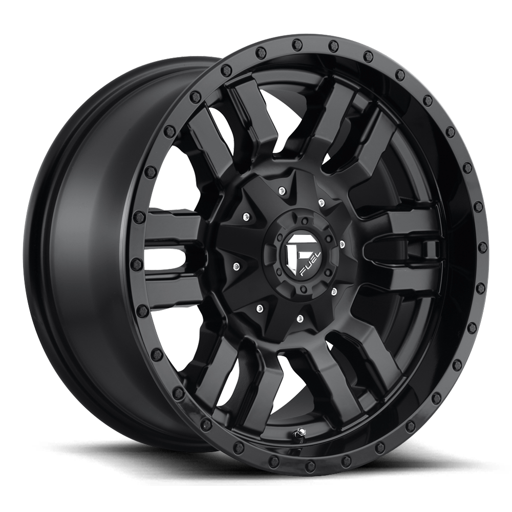 Fuel Wheels | SLEDGE | MATTE BLACK GLOSS BLACK LIP