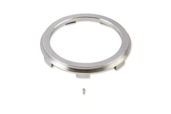 Earl's Late Model USCAR Fuel Pump Module Mounting Ring - Stainless Steel Front View Silver