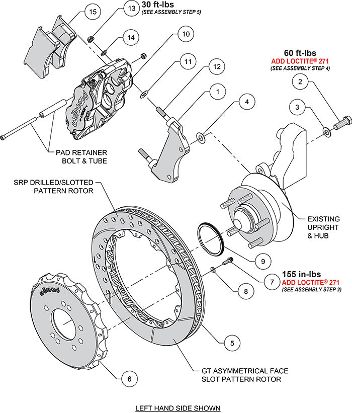 Forged Narrow Superlite 6R Big Brake Front Brake Kit (Hat) Drilled/Slotted 240SX | 300ZX | Skyline R32 | 18" Wheel Diameter Minimum