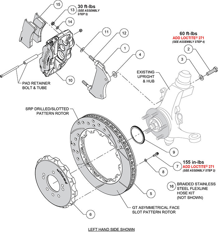 Forged Narrow Superlite 6R Big Brake Front Brake Kit (Hat) RED Skyline R33 | 17" Wheel Diameter Minimum