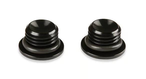 Earl's -6 AN Port Plug w/ O-Ring Seal, Black Anodized Aluminum - 2 pieces