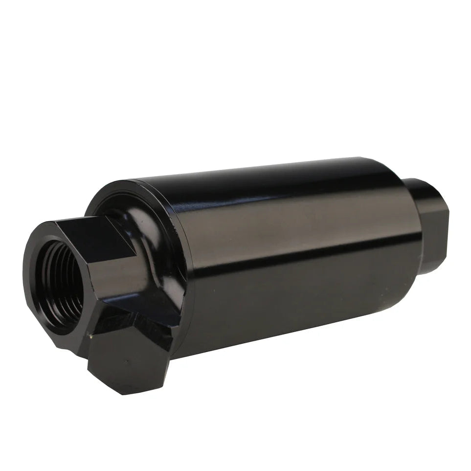 10 Micro Black Dual Outlet Oil/Fuel Filter with ORB-10 Ports