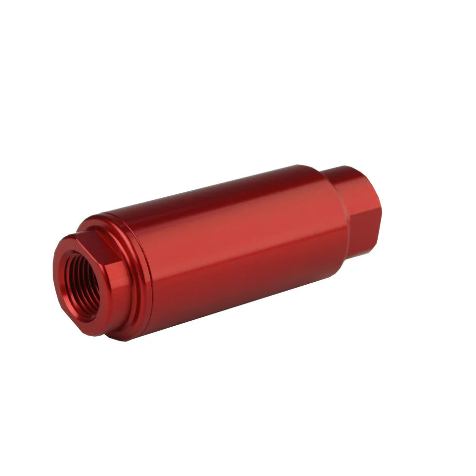 40 Micron Red Fuel Filter with 3/8 NPT Ports & Stainless Mesh Element