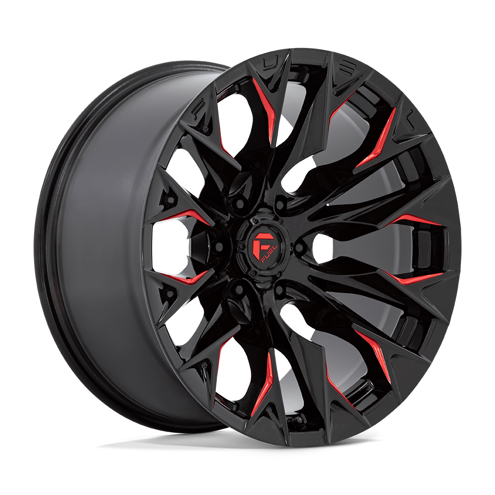 Fuel Wheels | FLAME | GLOSS BLACK MILL W/ CANDY RED