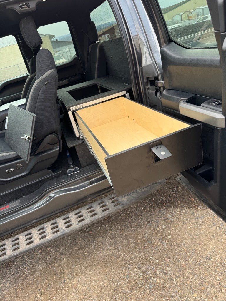 Ford - F250-F550 - 2017-Present - 4th-5th Gen - Super Cab - without the center mounted B&O Subwoofer - Explore Series - Single Drawer Module - With Fitted Top Plate