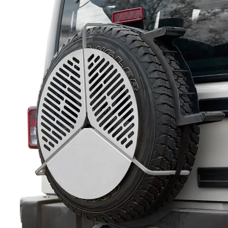 Front Runner Spare Tire Mount Braai/BBQ Grate Front View