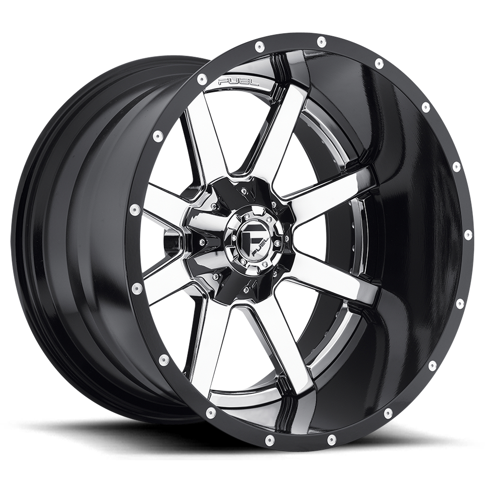 Fuel Wheels | MAVERICK | CHROME PLATED GLOSS BLACK LIP/GLOSS RED